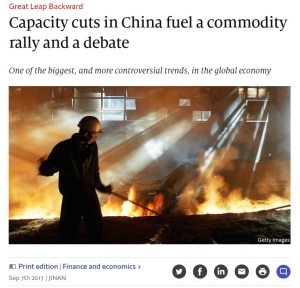 The economist reporting China capacity cuts